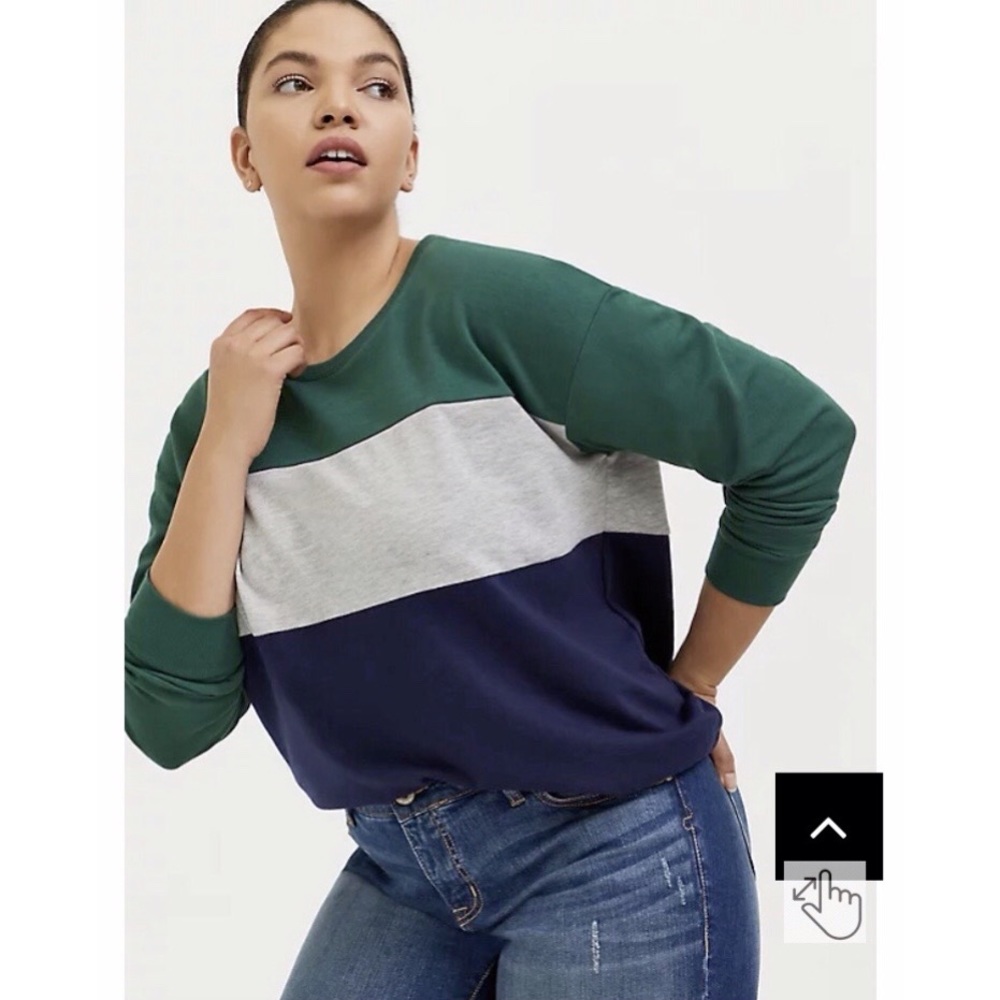 Torrid Classic Fit Cozy Crewneck Colorblock Sweatshirt Size 3X